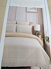 Dorma Braemar Double Size Bedding Set 100% Brushed Cotton RRP£65 Zip Soft