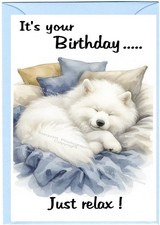 Samoyed Dog Birthday Card  (4"