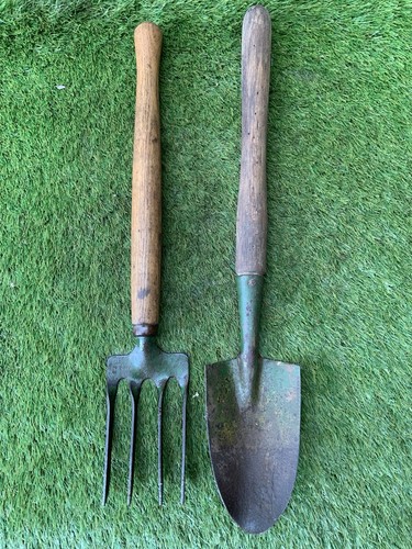 Vintage fork trowel garden - &,