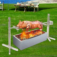 20kg Spit Hog Roaster BBQ Lamb Goat Rotisserie Spit Roast Grill Barbecue Steel