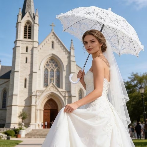 Elegant lace parasol - elegant,