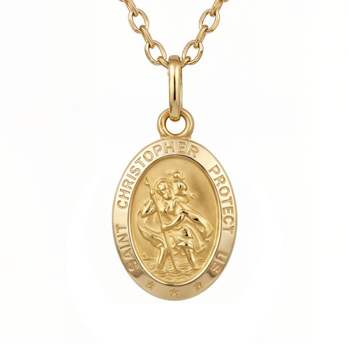 Small 9ct gold christopher - 9ct, st