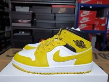 Nike Air Jordan 1 Mid White Vivid Sulfur UK 8.5 US 11 EUR 43 BQ6472 170