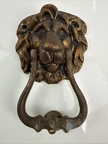 Vintage brass door knocker - door,