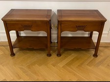 Pair Brigitte Forestier French Cherry Bedside Chest Tables Drawers RRP £2450