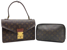 Auth Louis Vuitton Monogram Concorde Handbag /Trousse Toilette 23 Set NS091350