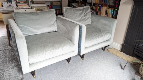 Pair armchairs grey and - armchairs, in