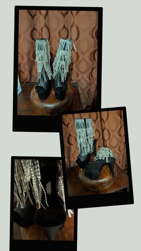 Black platform booties - black,