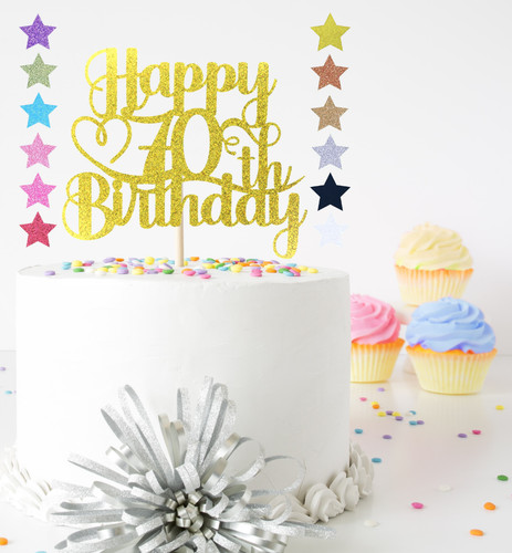 Glitter happy birthday - glitter, cake