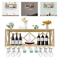 Industrial Wall Mounted Wine Rack Floating Shelf Home Restaurant Bottle Holder