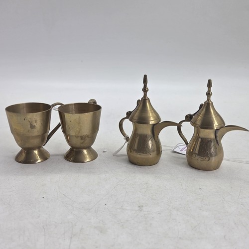 Brass coffee pot set arabic - brass,