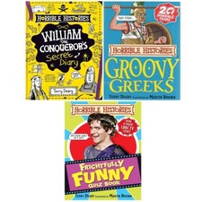 Horrible Histories Series Collection 3 Books Set by Terry Deary Groovy Greeks