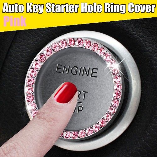 Pink car bling - pink, button