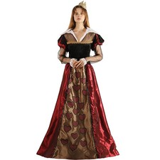 Cosplay Alice in Wonderland The Red Queen Dresses Halloween Carnival Suits Crown