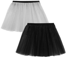 LADIES & GIRL UV FLO HEN HALLOWEEN GOTHIC ROCK N ROLL NEON TUTU SKIRT ADULT SIZE