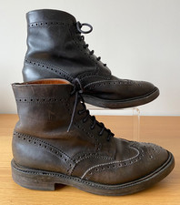 Alfred Sargent ‘Montrose’ Black Leather Derby Brogue Boots Shoes EU 43 UK 10