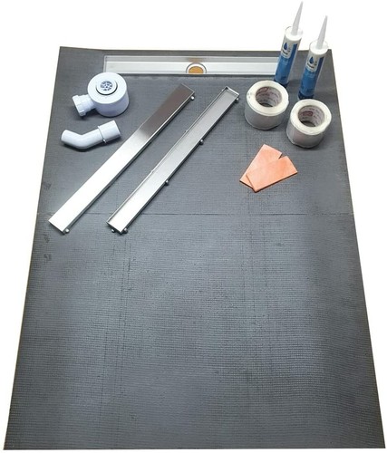 Wet room kit linear tray - room,