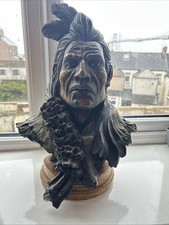 Large Vintage Academy Collection Native American Indian Bust, 41cm / 16”