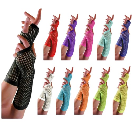 Colour fishnet gloves lace - colour,