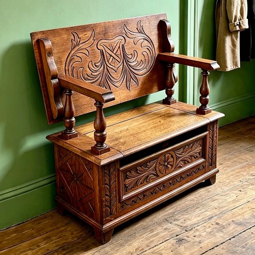 Handsome vintage carved oak - handsome,
