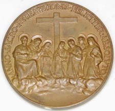 Pope Pius XI 1934 Bronze Papal Medal by Mistruzzi 45mm Holy Year of Redemption