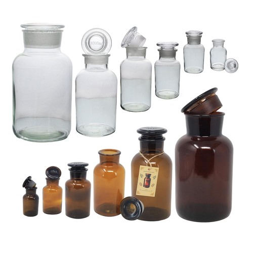 Apothecary bottles amber - bottles, clear