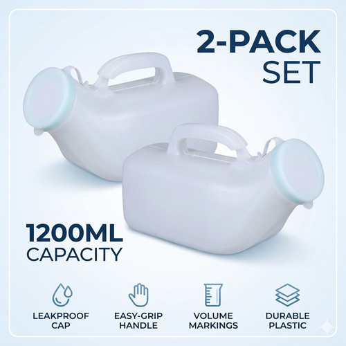 Male urinal bottle 1200ml - 2x,