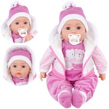 Baby Doll Girl 20” Lifelike Soft Body Sounds & Dummy - White Coat BiBi Doll Toy