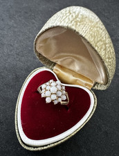 BOXED 9K Gold Opal Cluster Dress Ring – 19-Stone, London 2004, Size P / 7.5