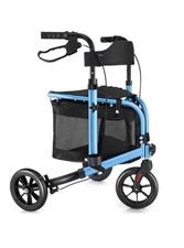 WALK MATE 3 Wheels Rollator Walker 10Lb Seat Backrest Lightweight Foldable Blue