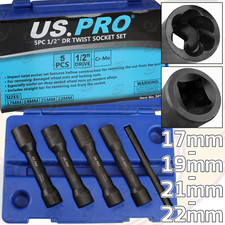 US.PRO Locking Wheel Nut Remover Impact Twist Socket Set Nut Stud Bolt Extractor