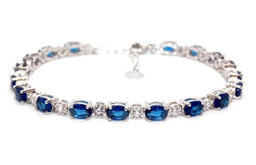 Silver blue sapphire diamond - silver,