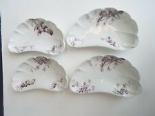 SET 4 ANTIQUE HAVILAND LIMOGES CHINA FLORAL BONE DISHES