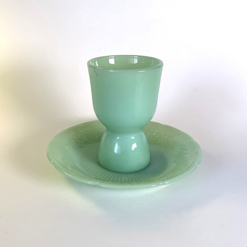 Jadeite double egg cup - jadeite,