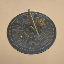 Antique Brass Gold Sun Dial Garden Metal Sundials Vintage Garden Decor Round