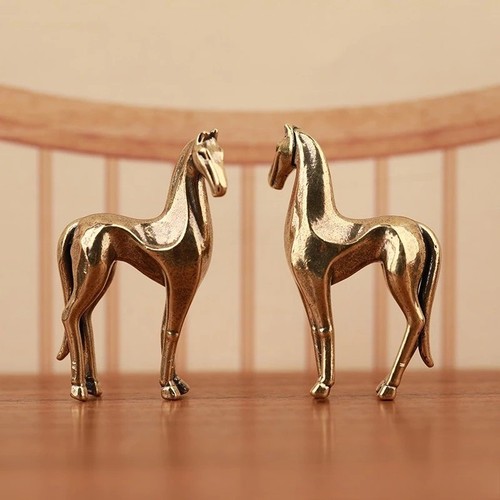 Year horse brass figurine - year,