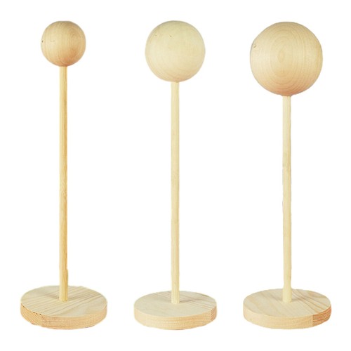 Wooden wig stand hat storage - wig,