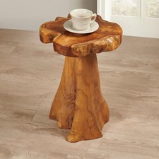 Rustic Teak Tree Stump Table