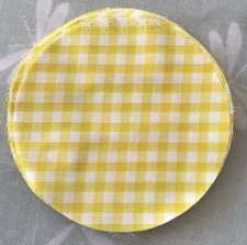 30 YELLOW  jam jar lid covers