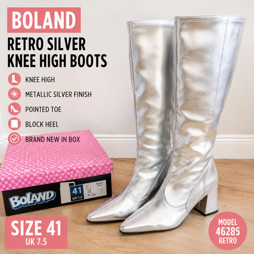 Boland retro silver knee high - retro,