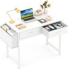 CAIYUN Small White Desk with