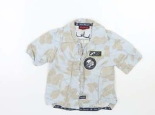 Feu Follet Boys Blue Floral Cotton blend Size 2-3 Years