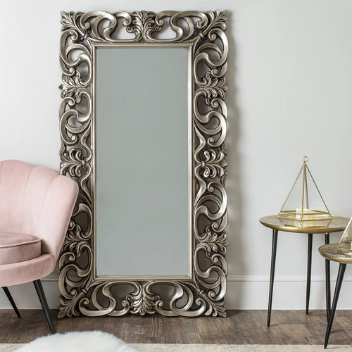 Large ornate silver - , bevelled