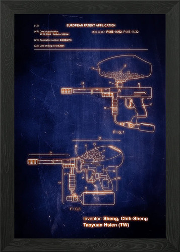Paintball gun framed wall - paintball,
