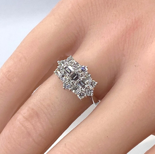 Platinum diamond ring 89gr - ring, 5.89gr