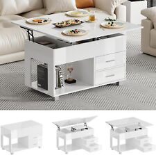High Gloss 4 in 1 Lift Top Coffee Table Storage Dining Table Drawer Living Room