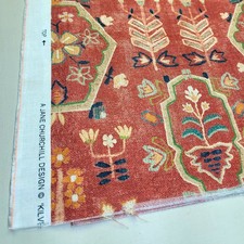 JANE CHURCHILL CURTAIN FABRIC DESIGN Kilver 1.5 METRES GREEN LINEN BLEND