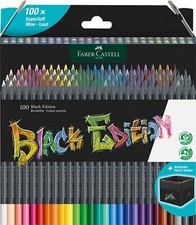 Faber-Castell Black Edition Supersoft Coloured Pencils Wallet of 50 or 100