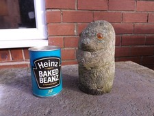 Glass Eyes Baby Rabbit Vintage Beautifully Weathered Garden Statue circa 1950s