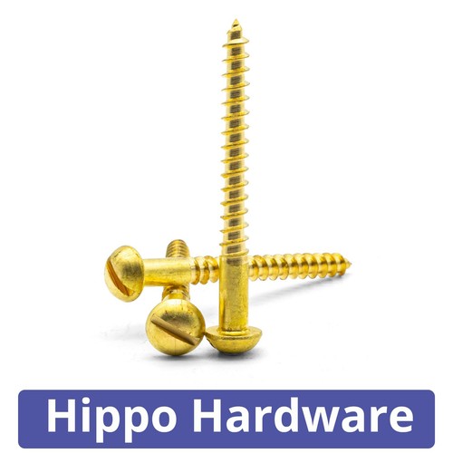 Solid brass slotted round head - slotted,